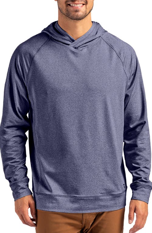 Cutter & Buck Adapt Heather Hooded Pullover In Navy Blue Heather