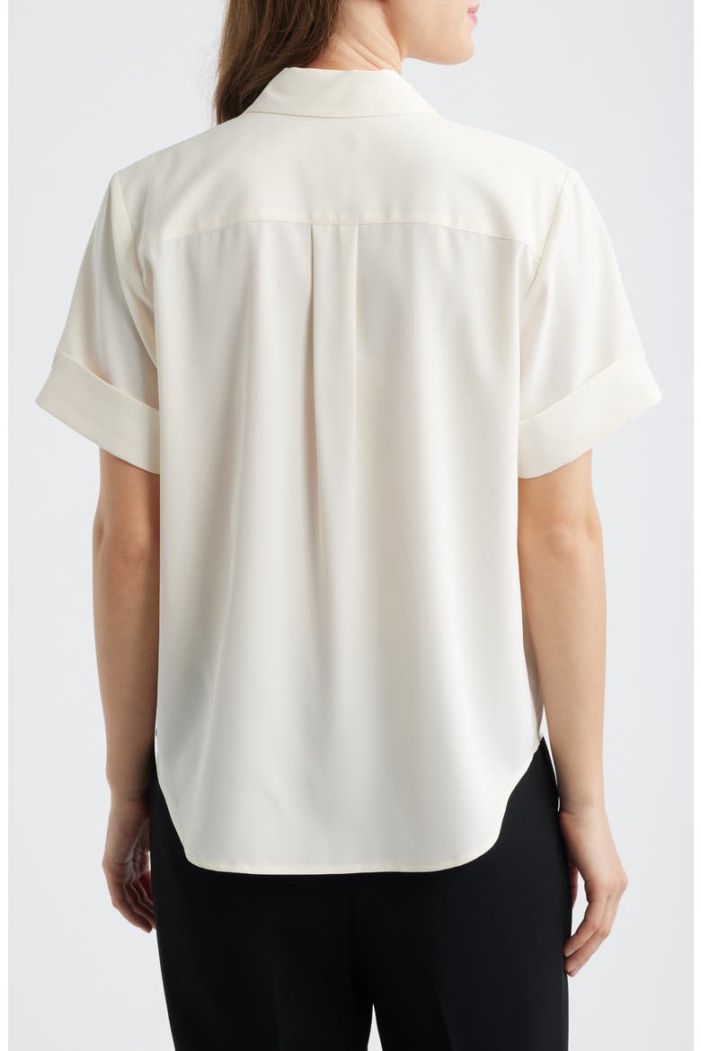 Short Sleeve Button-Up Shirt, Alternate, color, WHITE DOVE