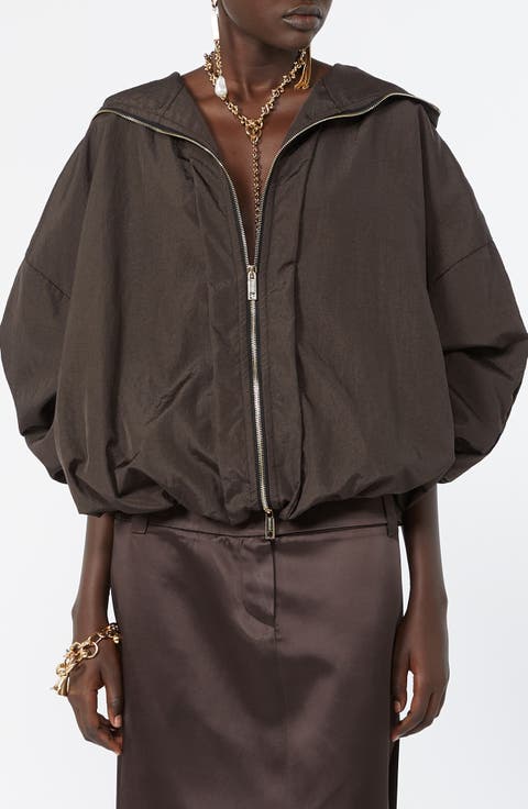 Water Repellent Oversize Hooded Rain Jacket