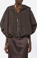 SPORTMAX Water Repellent Oversize Hooded Rain Jacket