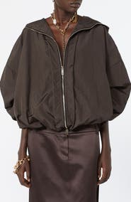 SPORTMAX Water Repellent Oversize Hooded Rain Jacket