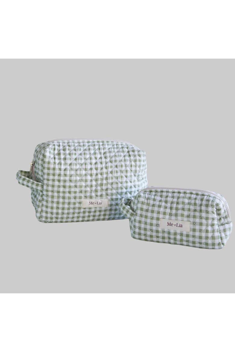 Make-up Pouch - Small, Alternate, color, Gingham Matcha