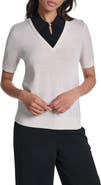 KARL LAGERFELD PARIS Layered Short Sleeve Sweater