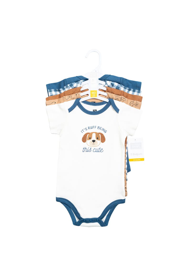 Comfortable Cotton Bodysuits 5pk, Alternate, color, Ruff Being Cute Dog