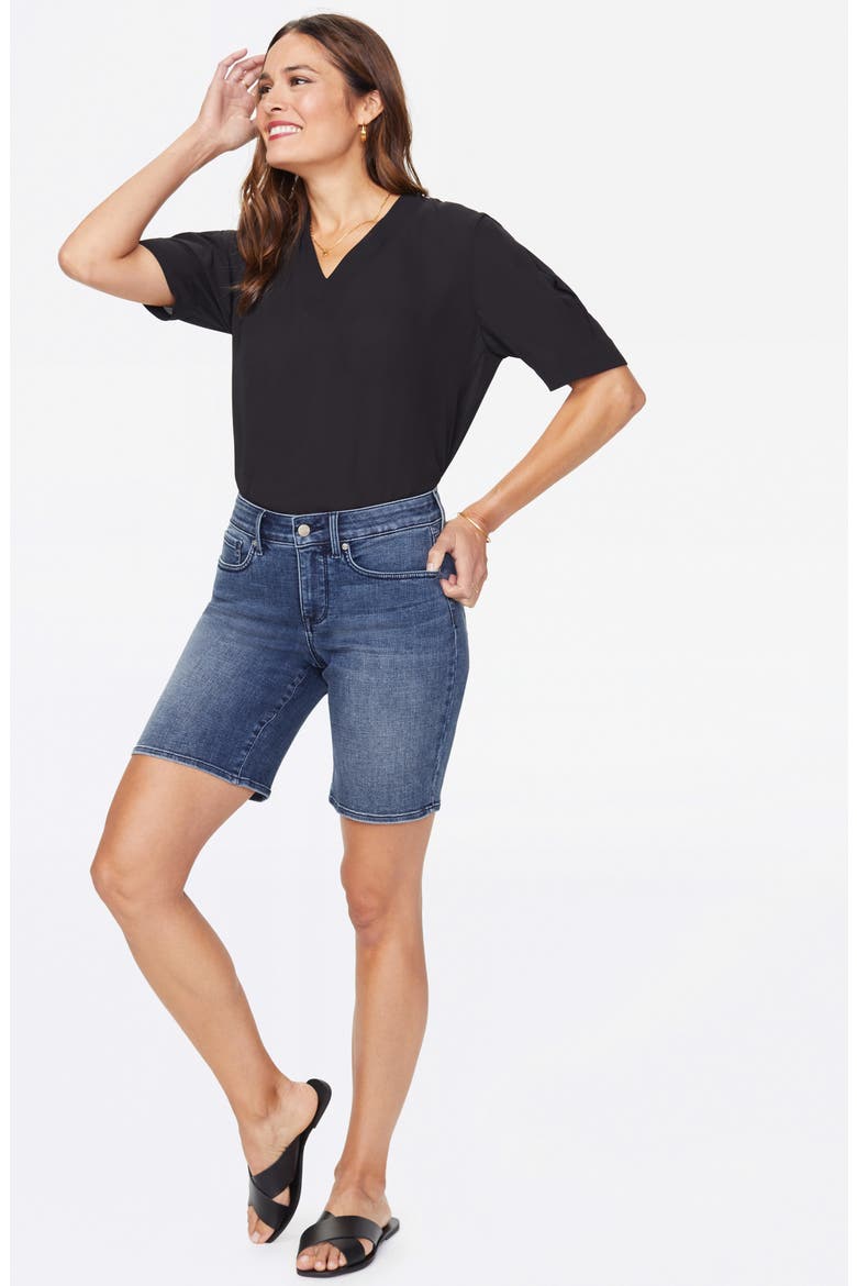 Ella Side Slit Denim Shorts, Alternate, color, LAZARO