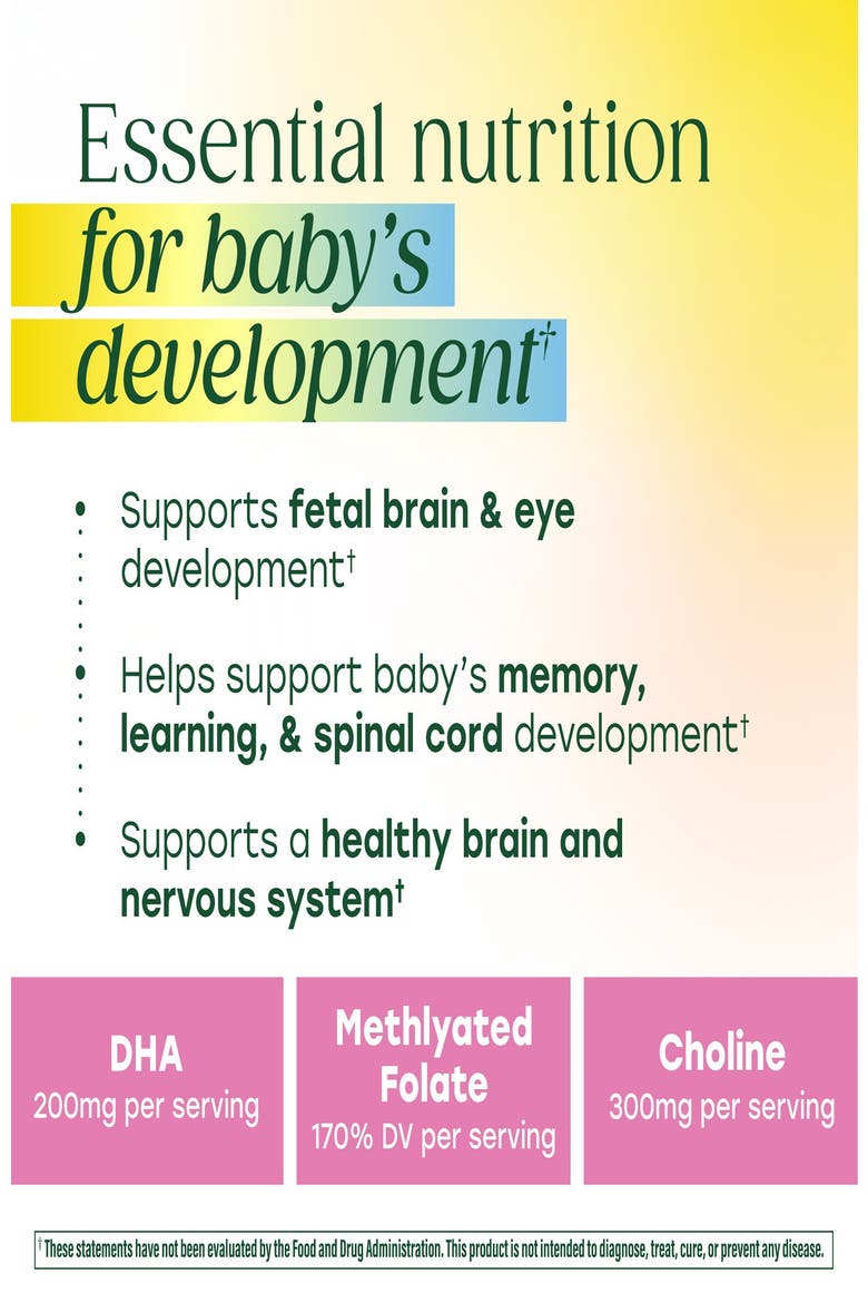Baby and Me 2 Prenatal Multivitamin with DHA Choline and Methylfolate 90 Capsules, Alternate, color, None