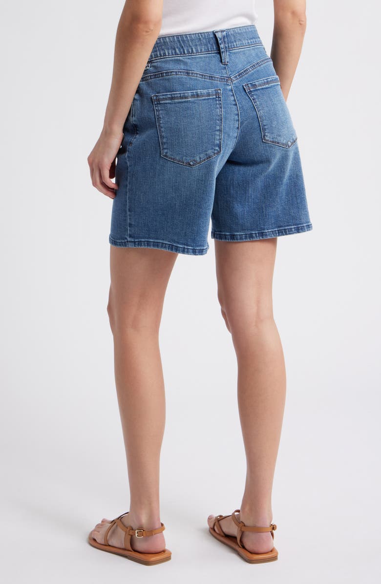 Wit & Wisdom High Waist Relaxed Denim Shorts, Alternate, color, Blue
