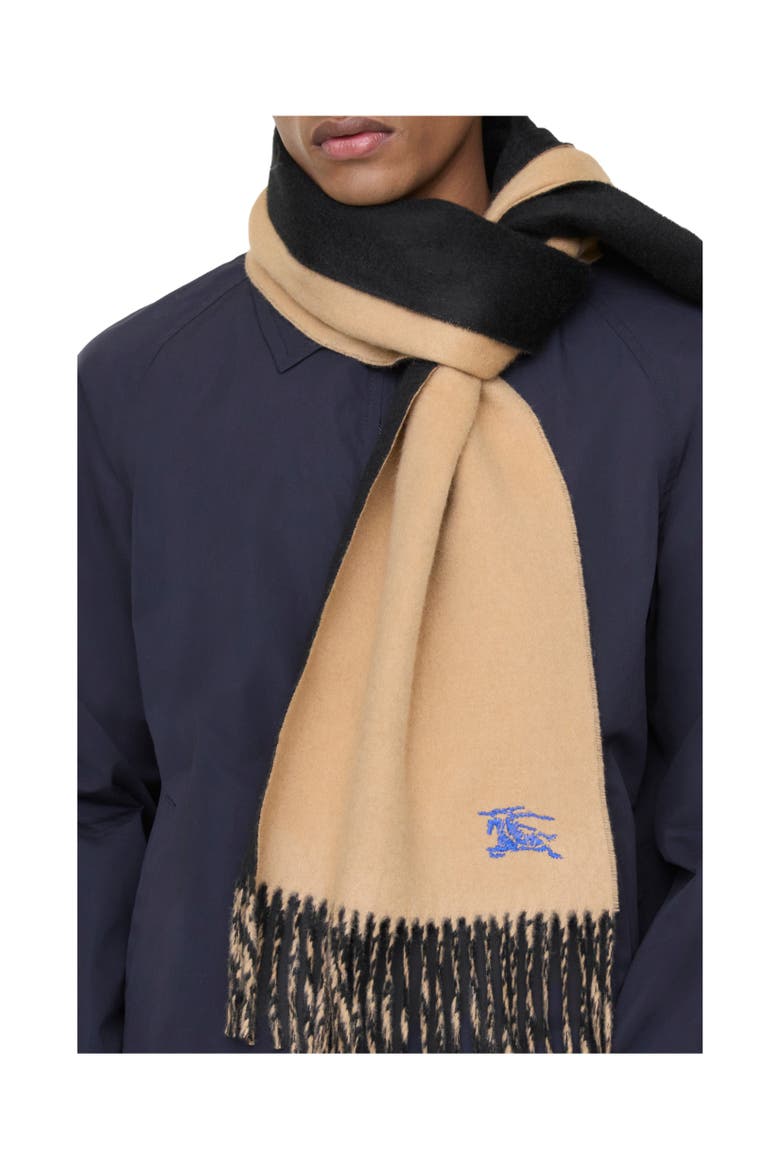 Reversible Cashmere Scarf, Alternate, color, Camel/black