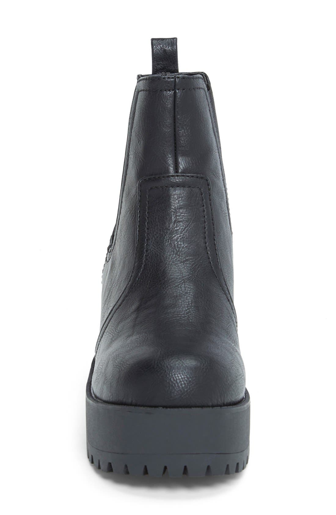'Eber' Chelsea Boot, Alternate, color, BLACK FAUX LEATHER