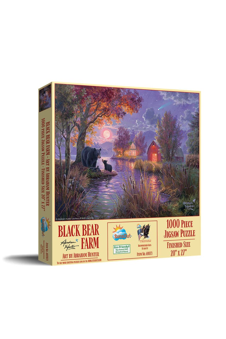 Black Bear Farm 1000 piece Jigsaw Puzzle for Adults, Main, color, Multicolor