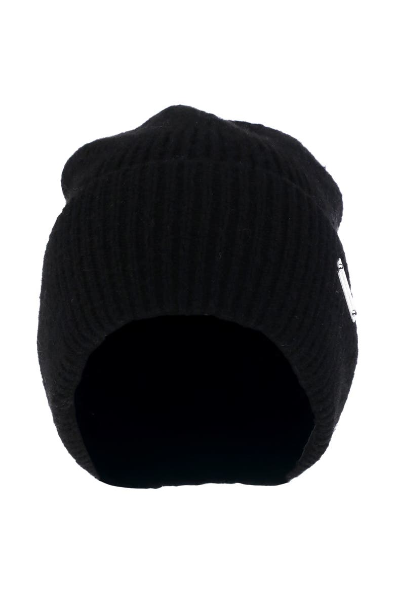 Rib Knit Cuff Beanie, Alternate, color, BLACK