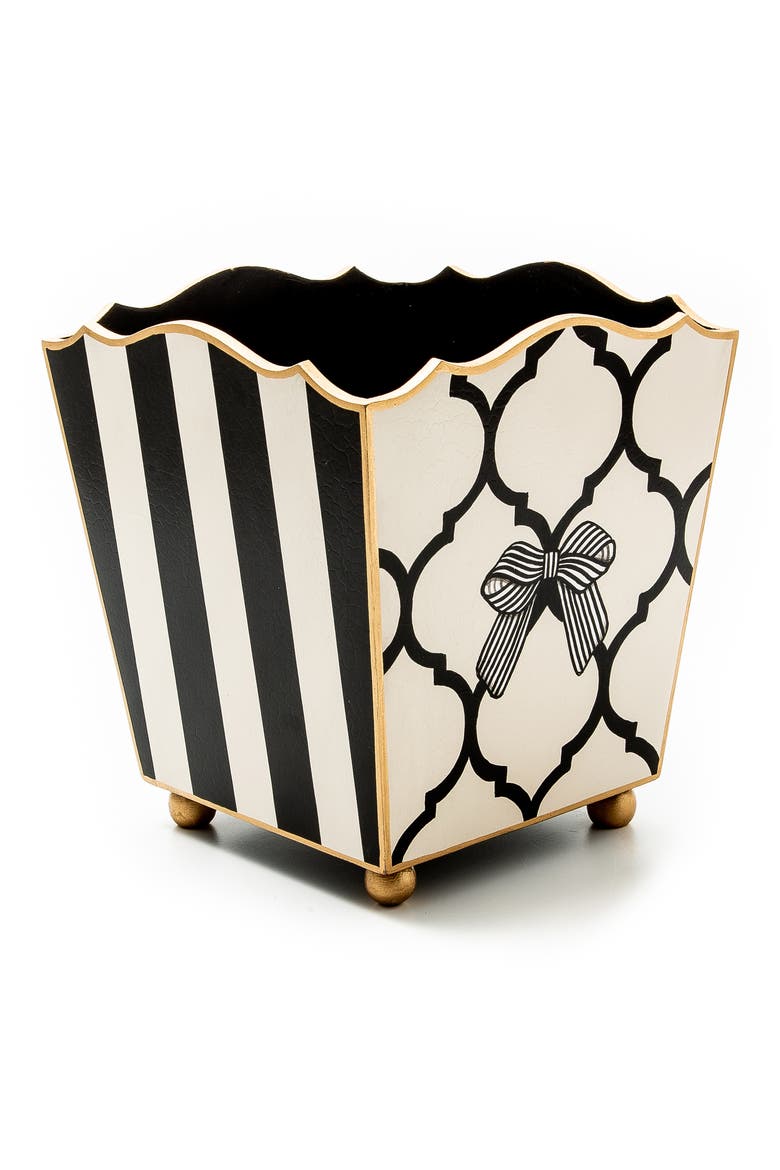 Pretty as a Bow Waste Bin, Alternate, color, BLACK