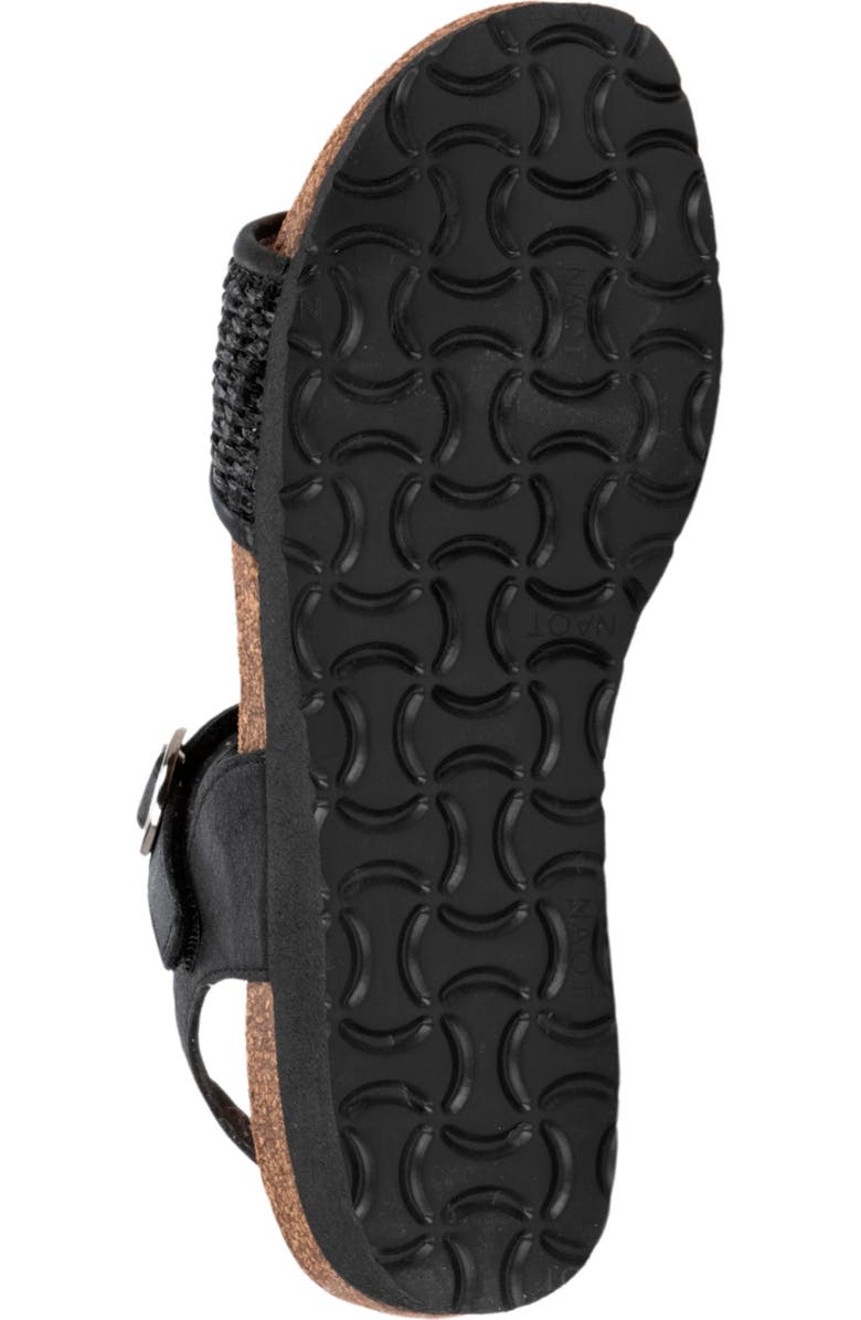 Naot Cecile Wedge Sandal, Alternate, color, Shiny Black Leather/ Black