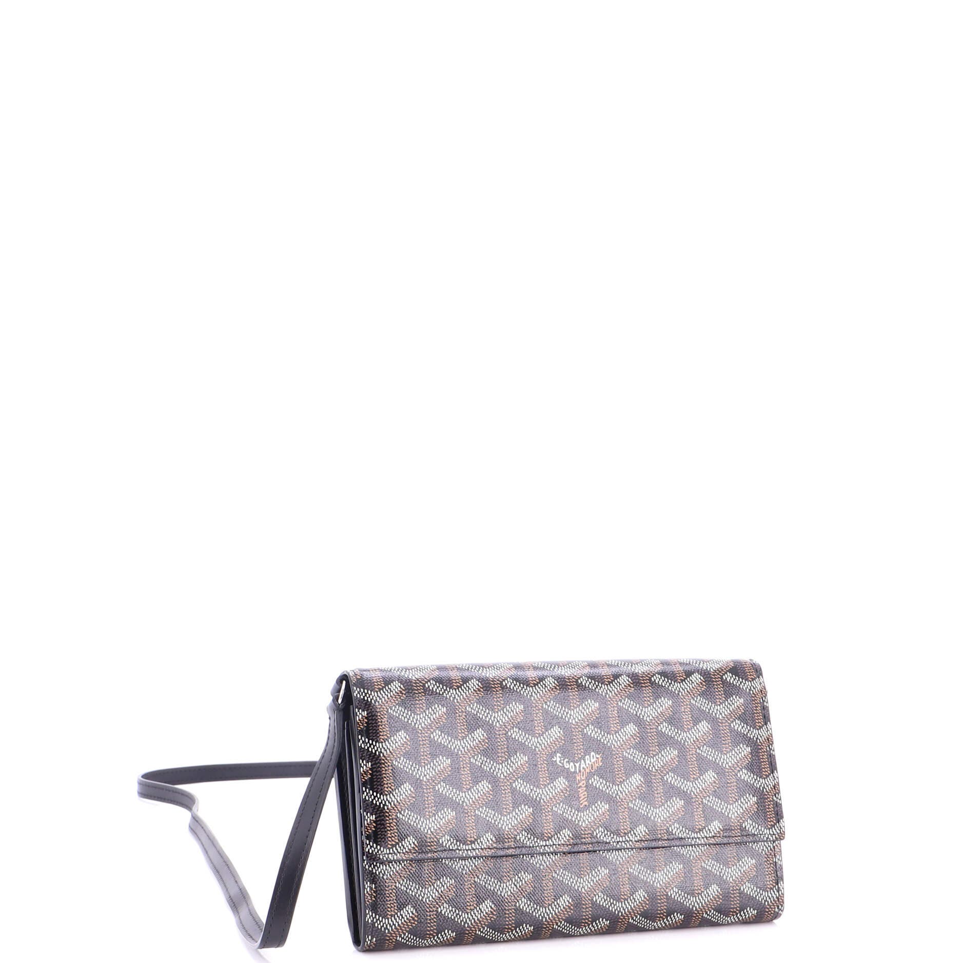 Varenne Continental Wallet with Strap Coated Canvas, Alternate, color, Black