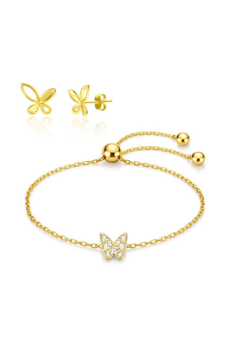 Donatello Gian Gold-Tone Butterfly Jewelry Set, Main, color, Gold