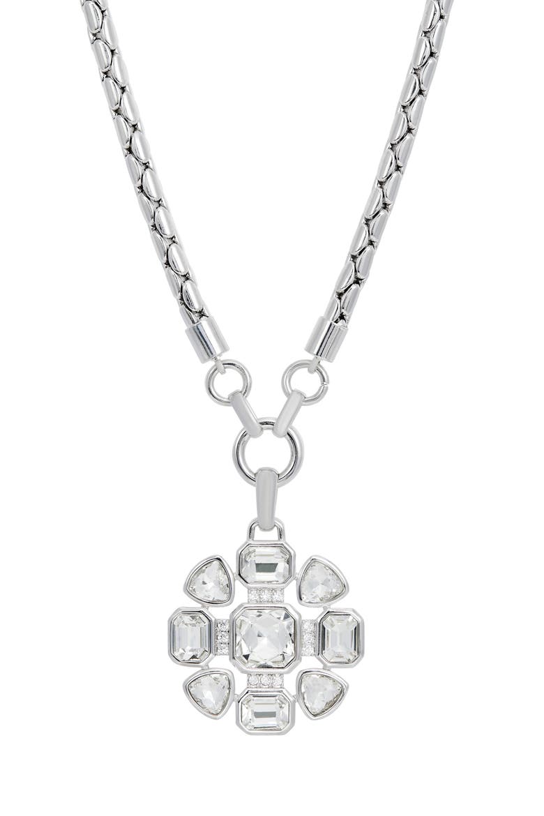 Multi Shape Cubic Zirconia Pendant Necklace, Main, color, WHITE