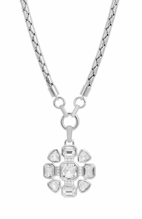 Multi Shape Cubic Zirconia Pendant Necklace