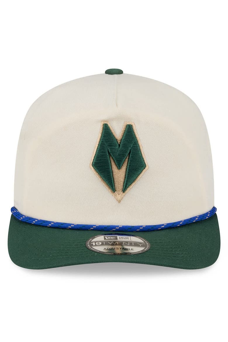 Men's New Era Cream/Hunter Green Milwaukee Bucks 2025/26 City Edition 19TWENTY Adjustable Hat, Alternate, color, Cream
