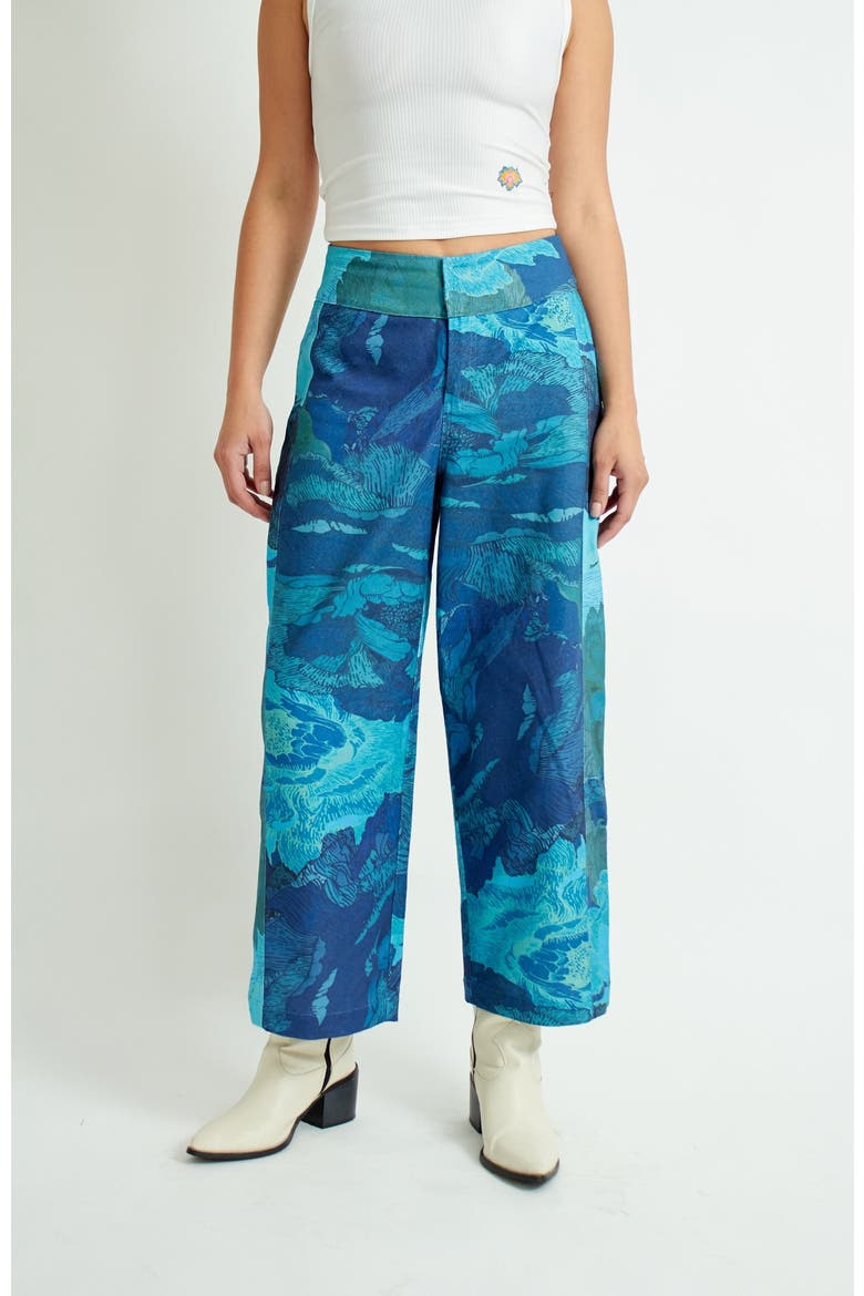 Bliss Pant, Alternate, color, Floral Camo In Shades Of Blue