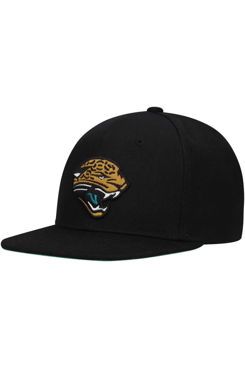 Youth Mitchell & Ness Black Jacksonville Jaguars Gridiron Classics Ground Snapback Hat, Main, color, Black