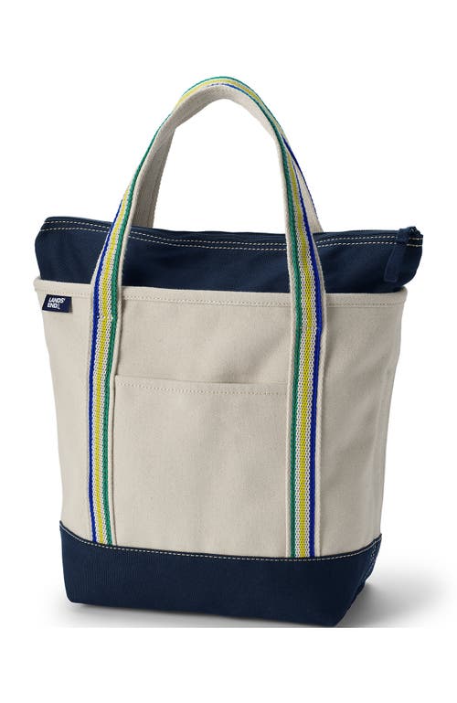 Lands' End Zip Top Canvas Tote Bag In Multi