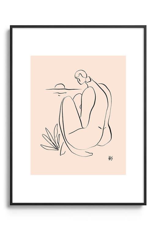 Deny Designs Summer Lines Framed Art Print in Black Tones 