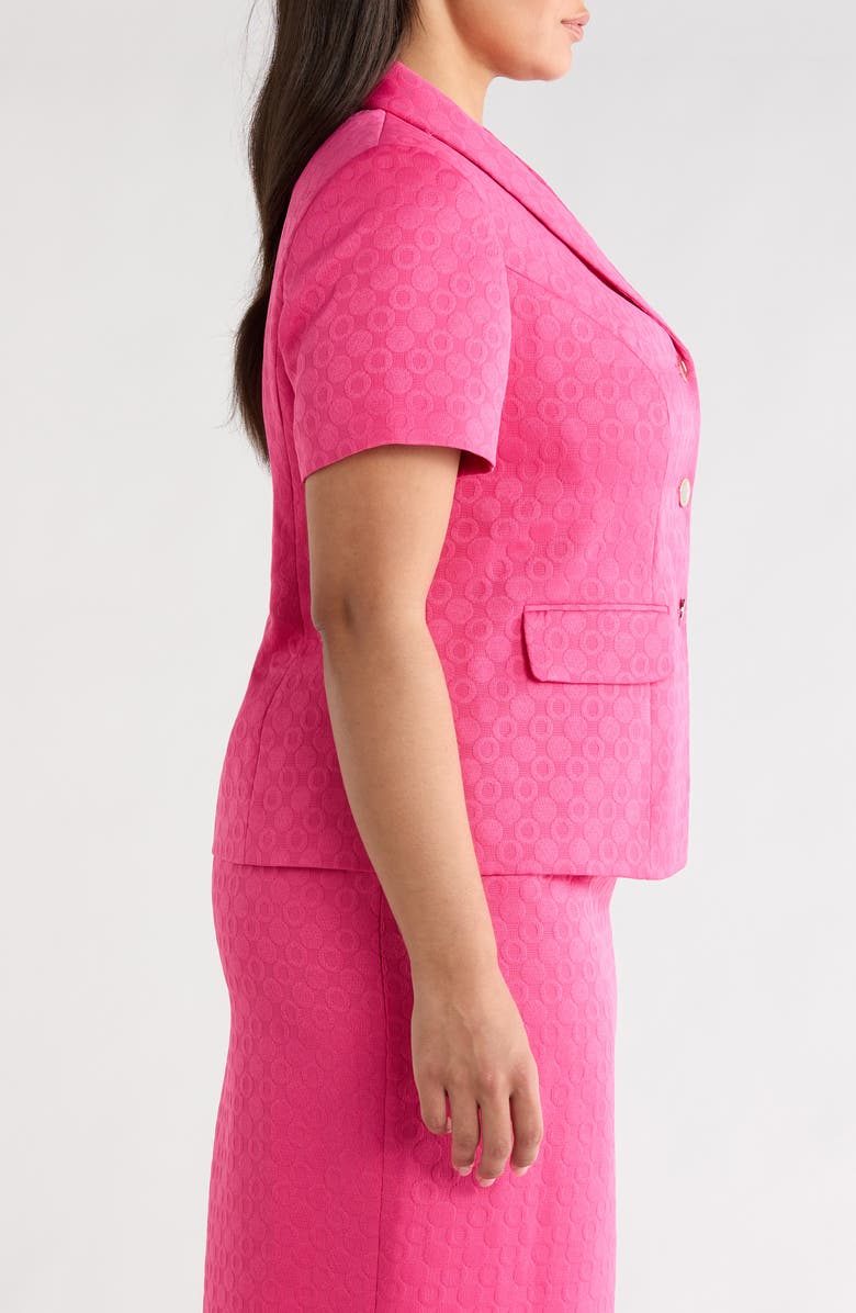 KASPER Jacquard Three-Button Jacket, Alternate, color, Pink Perfection