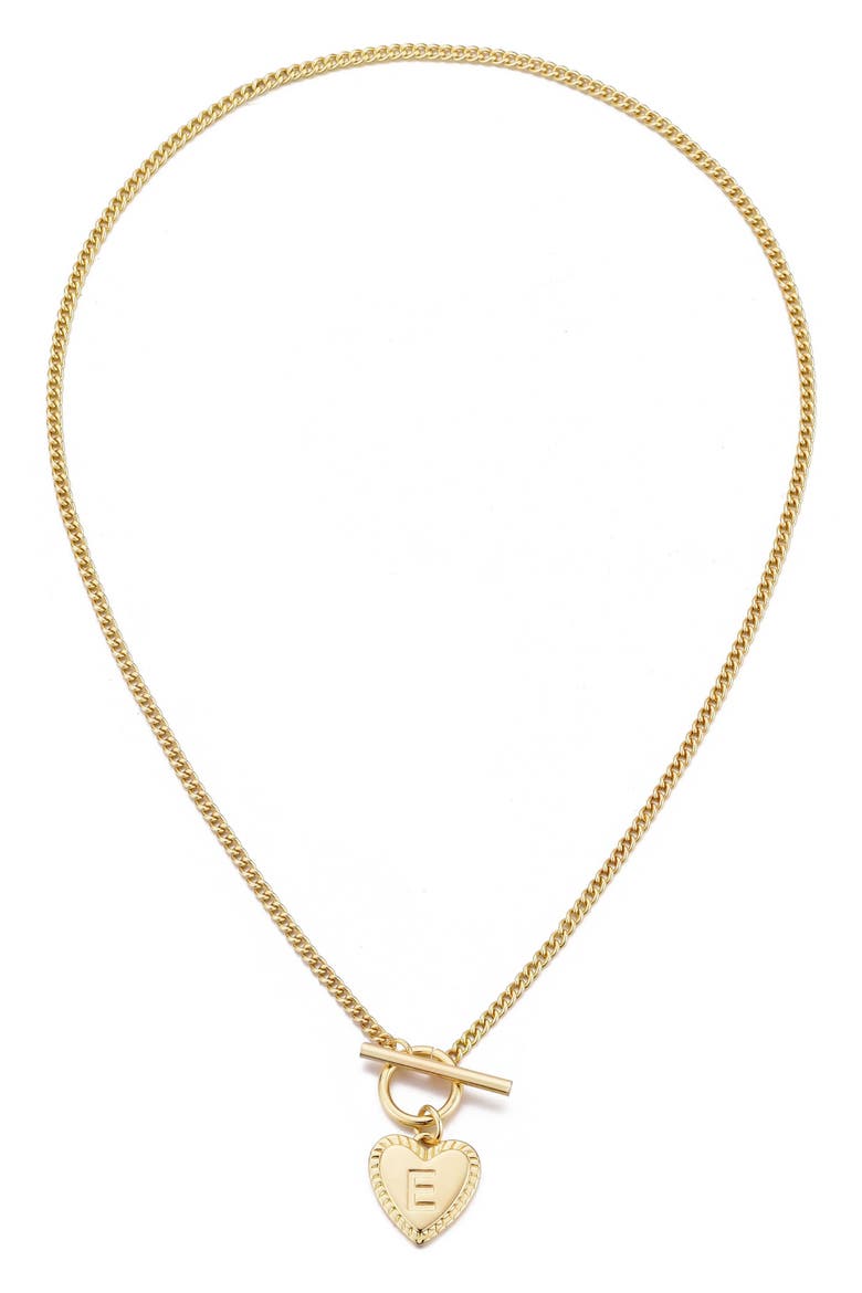 Initial Heart Toggle Necklace, Alternate, color, GOLD-E