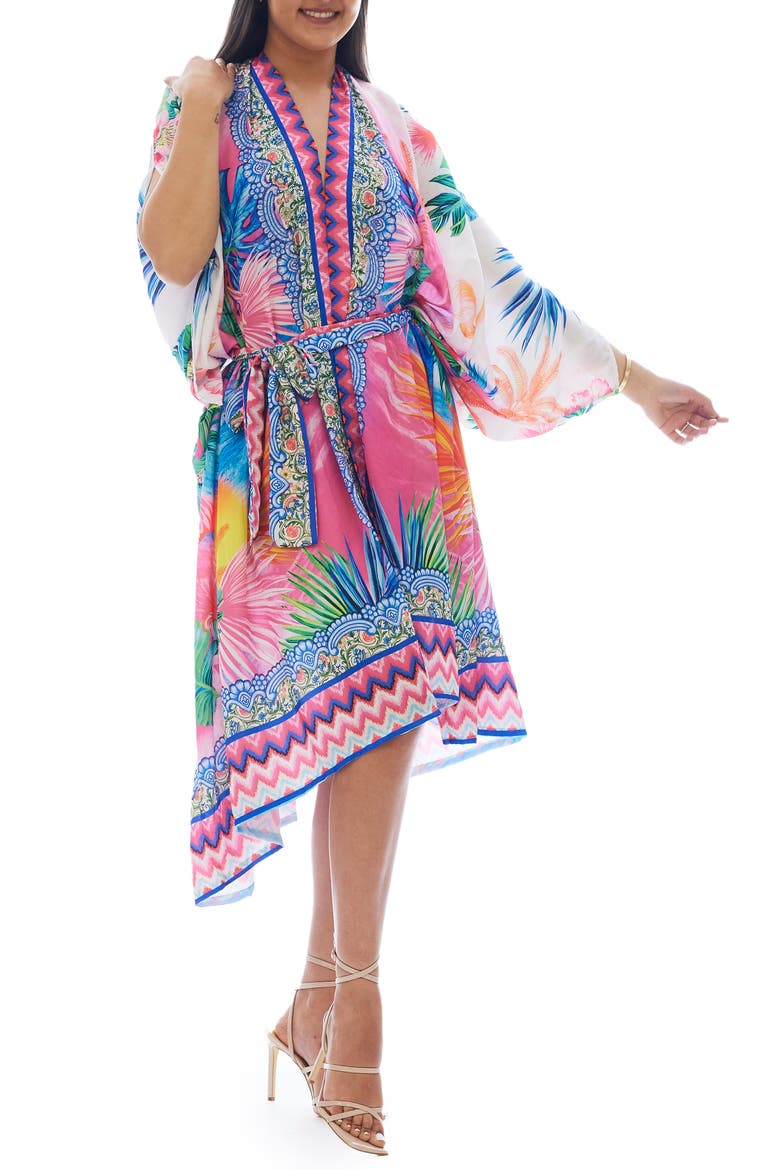 Flamingo Cover-Up Ruana, Alternate, color, PURPLE
