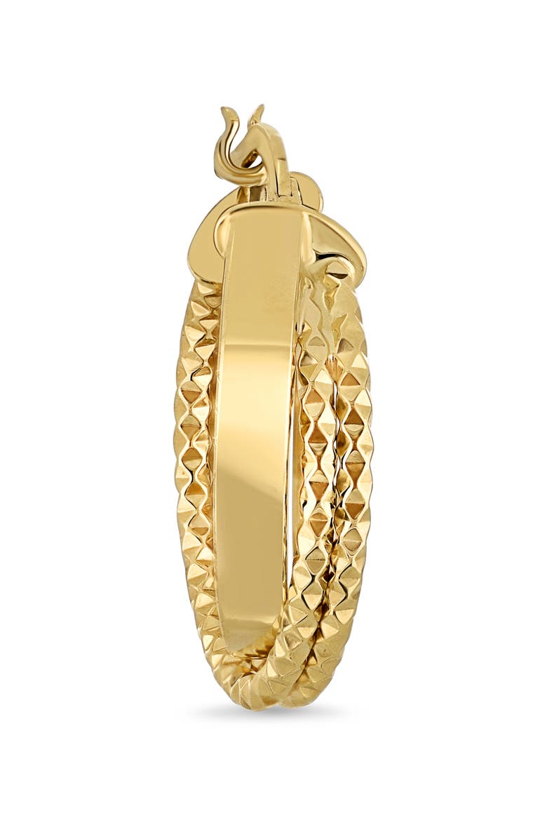14K Gold Diamond Cut Triple Hoop Earrings (Online Trunk Show), Alternate, color, 14K YELLOW GOLD