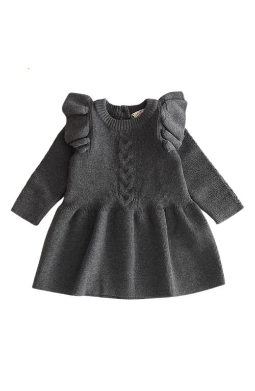 Ashmi & Co. Eva Ruffle Shoulder Long Sleeve Knit Cotton Dress in Gray  product