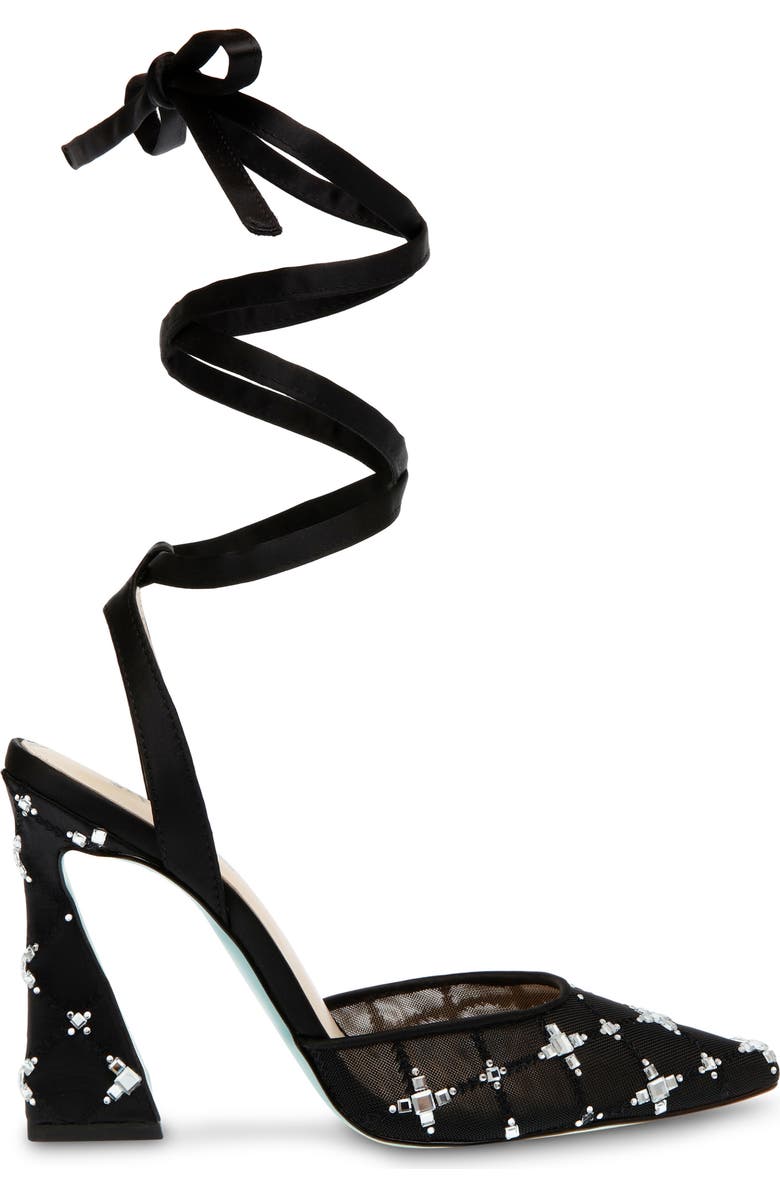 Betsey Johnson Angel Ankle Wrap Pointed Toe Pump, Alternate, color,