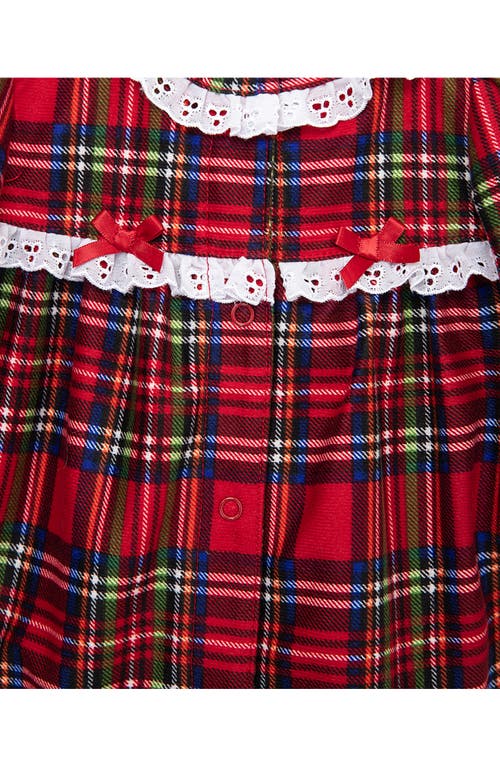Little Me Baby Girls Plaid Footed Coverall In Red