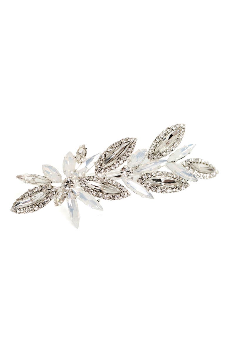Brides & Hairpins Michal Opal & Crystal Hair Clip, Main, color, Silver
