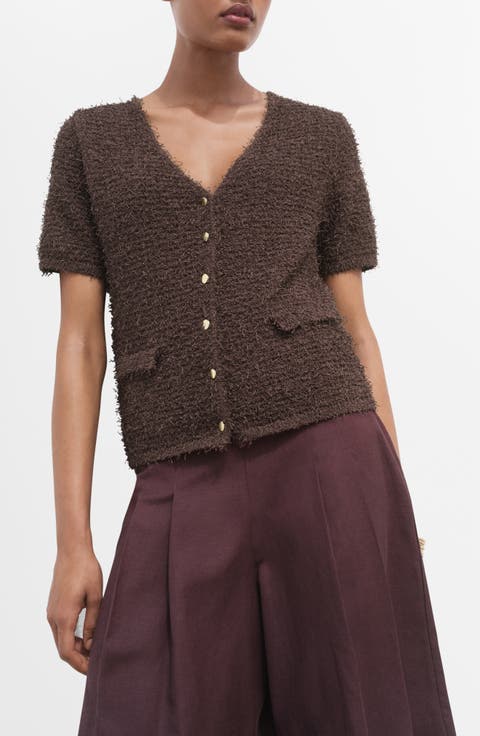 Bouclé Cardigan Sweater (Regular & Plus)