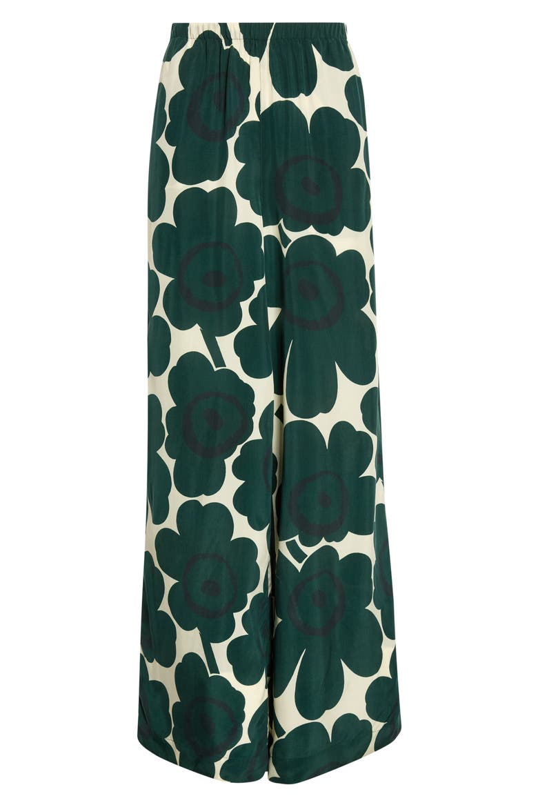 Kaaos Unikko Wide Leg Trousers, Alternate, color, DARK GREEN LIGHT YELLOW