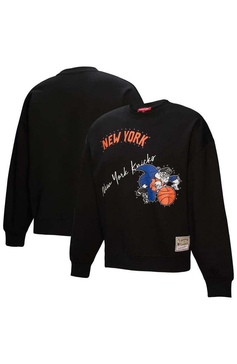 Mitchell & Ness Women's Mitchell & Ness Black New York Knicks Hardwood Classics Home Team Pullover Sweatshirt, Alternate, color, Black