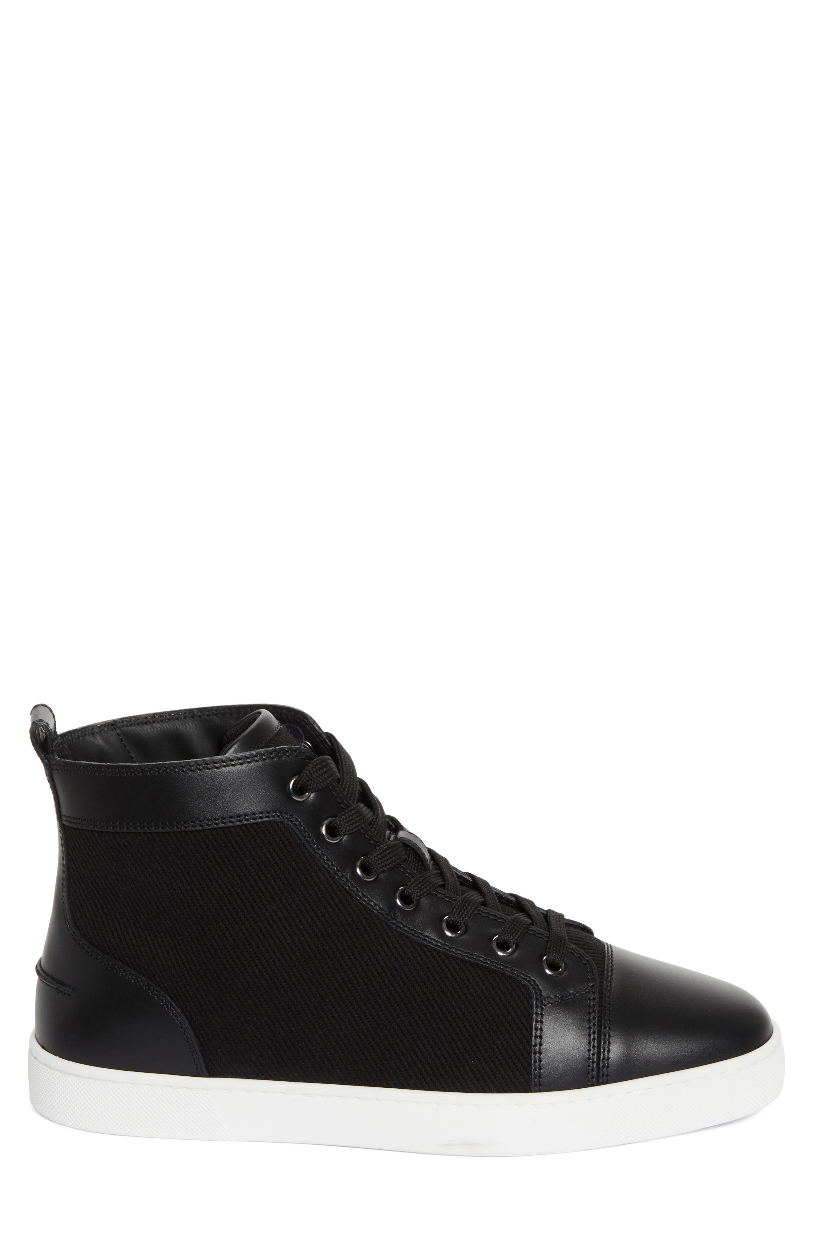Christian Louboutin Louis High Top Sneaker, Alternate, color, Black