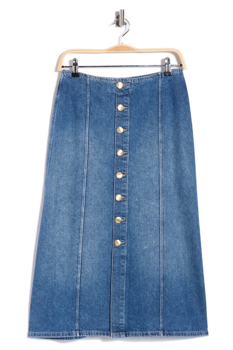 Alma Denim Skirt, Alternate, color, WYTHE
