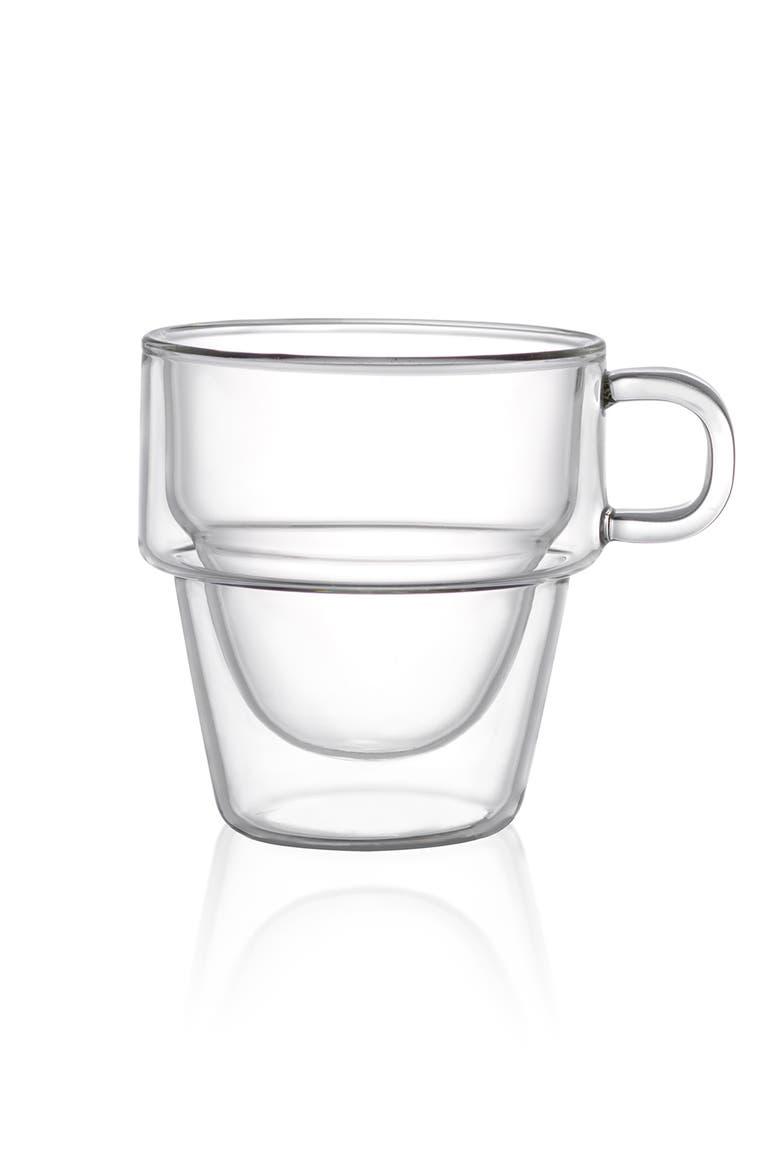 Stoiva Stackable Double Wall Espresso Cup - Set of 4, Main, color, CLEAR