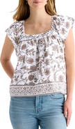 Lucky Brand Mix Media Ruffle Top