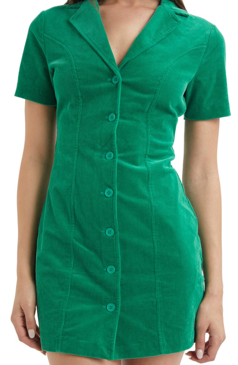 Rolla’s Francoise Stretch Cotton Corduroy Mini Shirtdress, Alternate, color, 