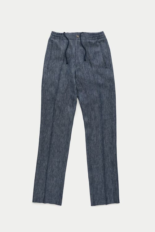 Wolf Vs. Goat (wvg) Linen Easy Pants In Blue