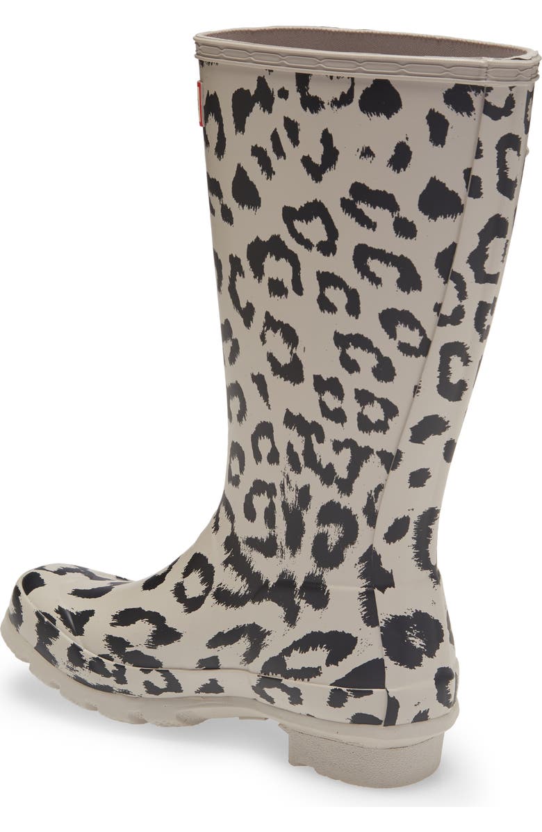 Hunter Kids' Original Tall Leopard Print Waterproof Rain Boot, Alternate, color,