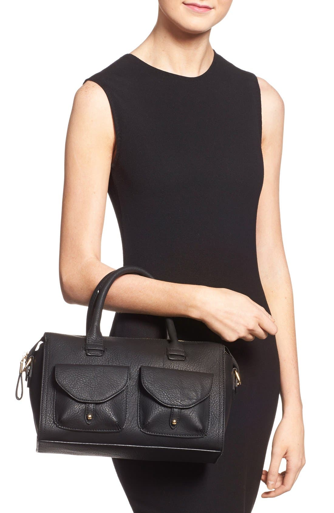 Big Buddha Faux Leather Satchel, Alternate, color, 