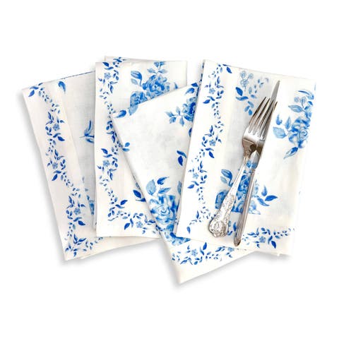 Linen Dinner Napkins - Jolie Fleur, 20" x 20"