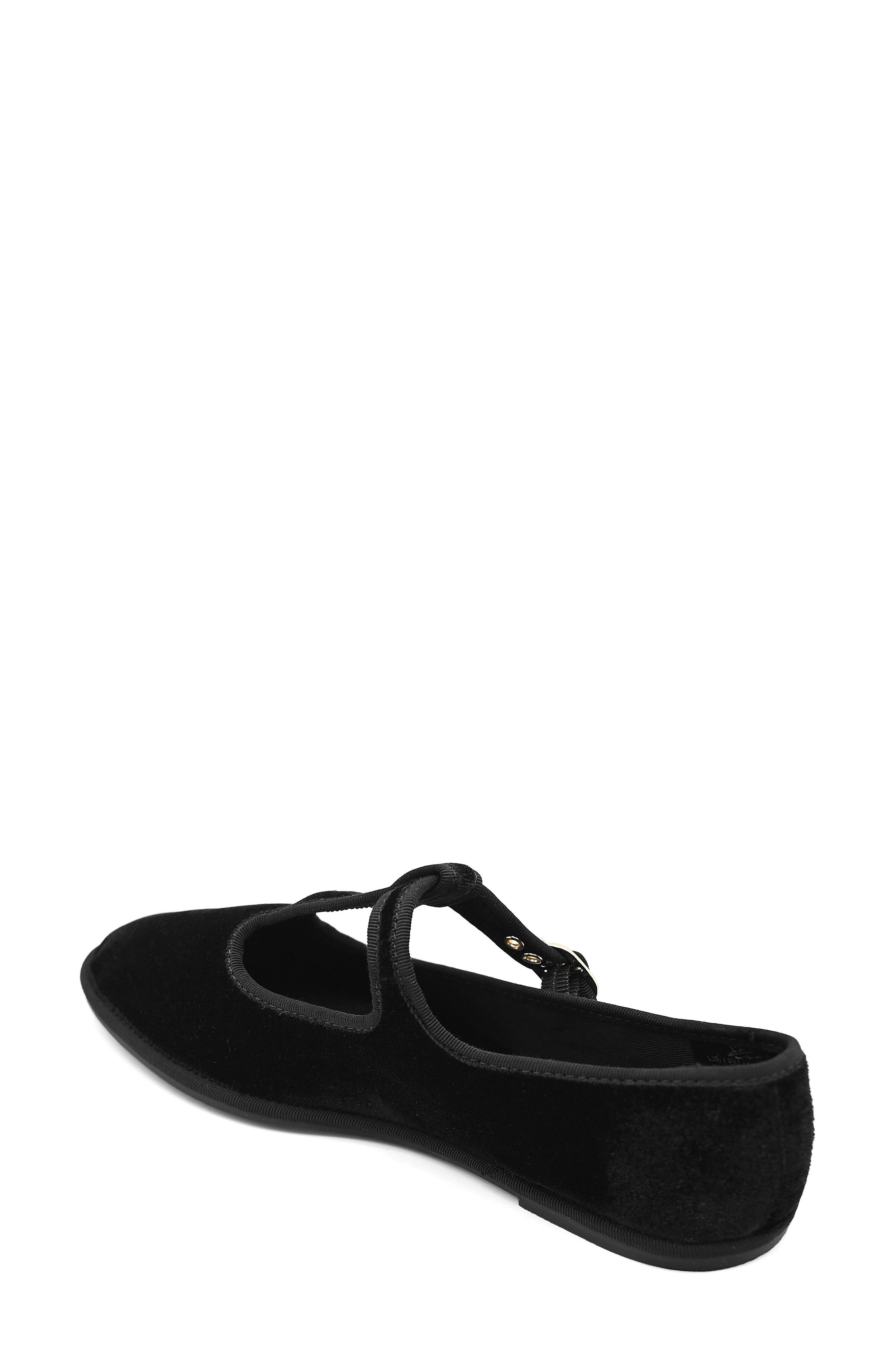 Kenneth Cole Verona T-Strap Flat, Alternate, color, Black Velvet