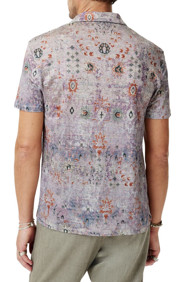 John Varvatos Espino Organic Linen Knit Camp Shirt, Alternate, color, Lavender