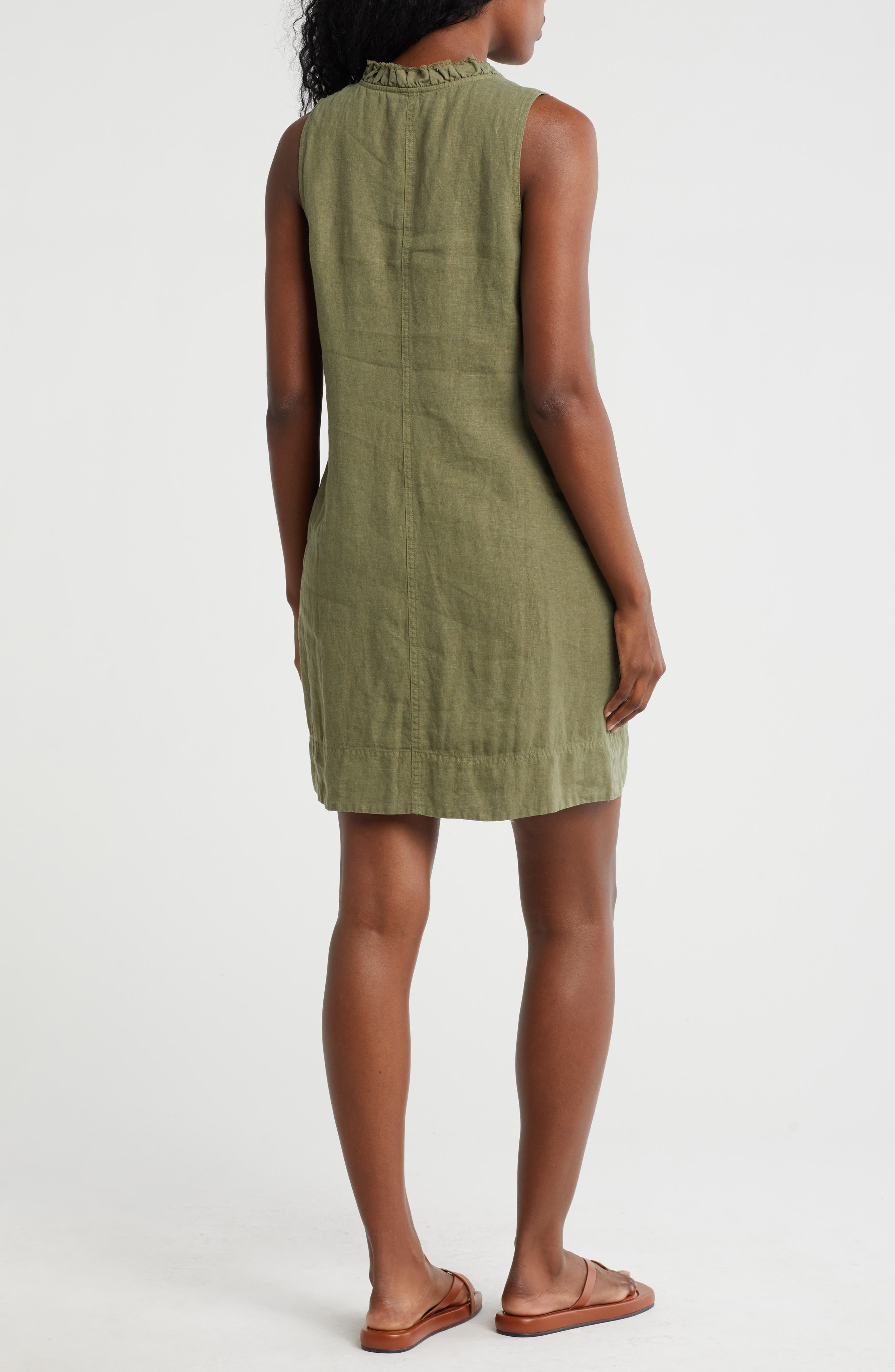 Two Palms Double Ruffle Linen Dress - image 4