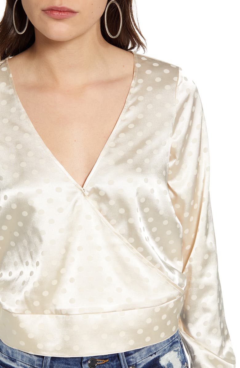 Good American Jacquard Dot Satin Top, Alternate, color,